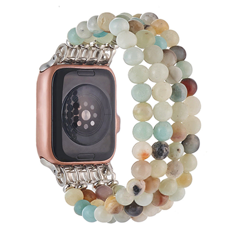 Elegant Agate Beaded Watch Strap