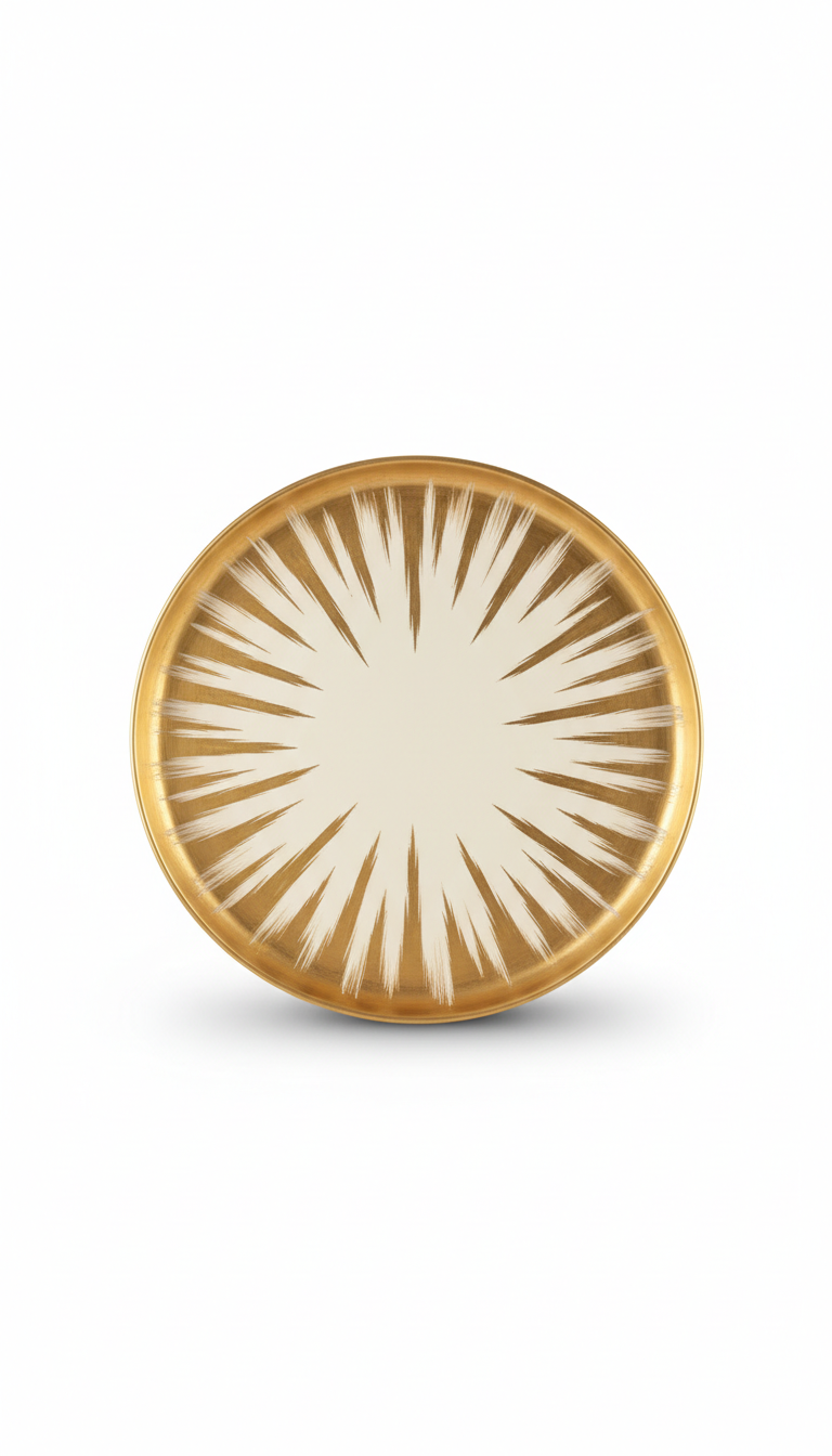 Gold-Accented Ceramic Catchall Tray