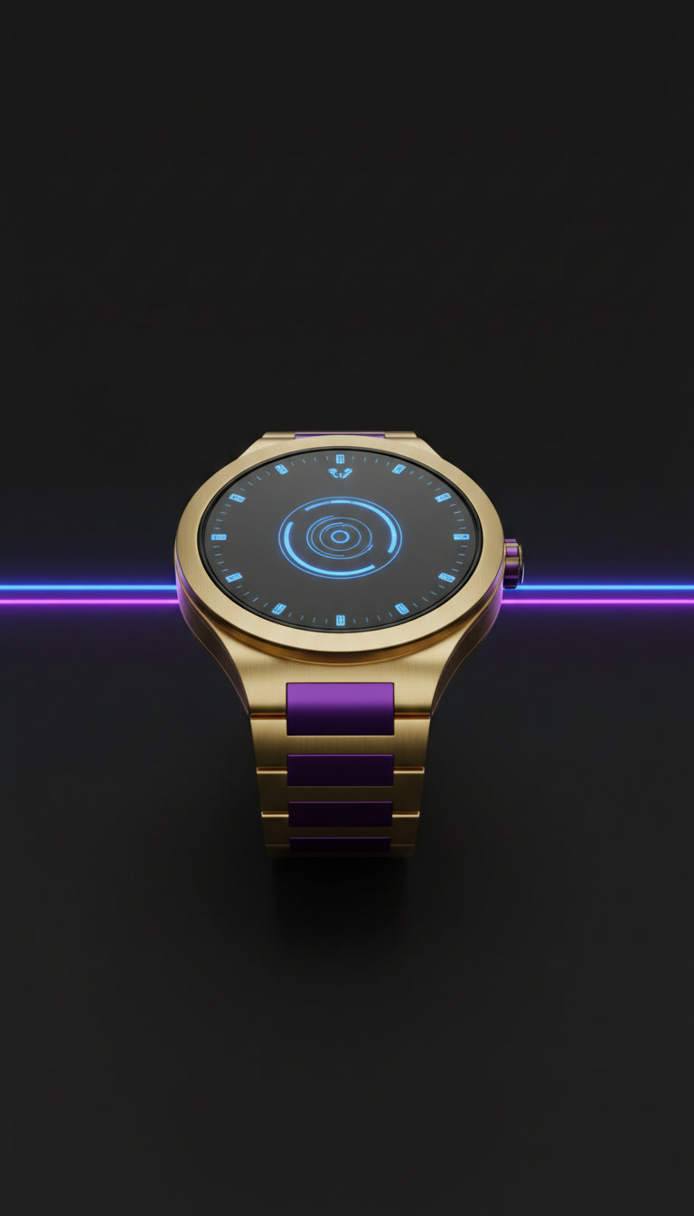 Gold-Accented Smart Wearable Watch
