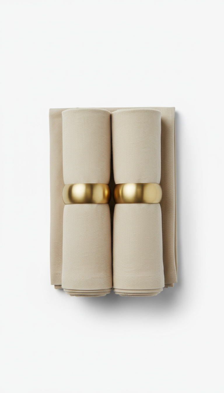 Warm Beige Linen Napkin Set of Four