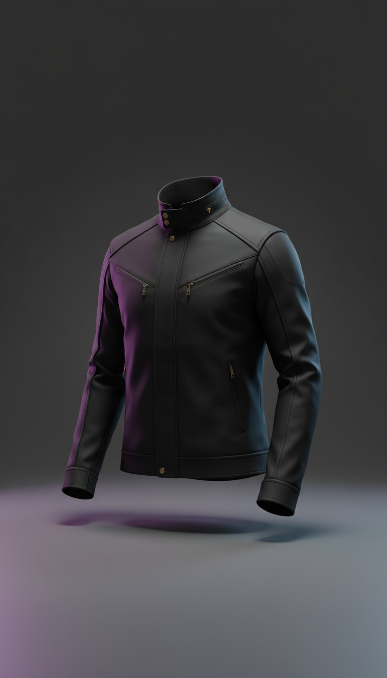 Matte Black Structured Tech Jacket